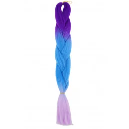 Kanekalon Tmavo fialova - sky blue - lila Kanekalon trojfarebný