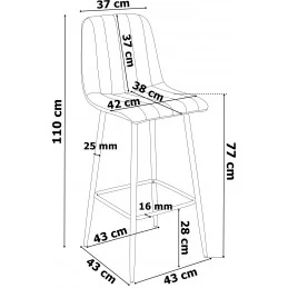 Barová stolička Velur Velvet Grafit