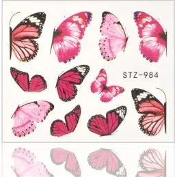 NR. STZ984 Nálepky na nechty Motýle