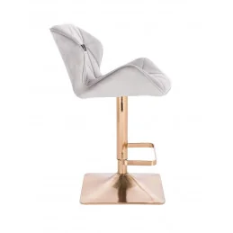 Barová stolička Detail Velur Silver Gold Kvadrat