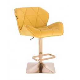 Barová stolička Detail Velur Yelow Gold Kvadrat