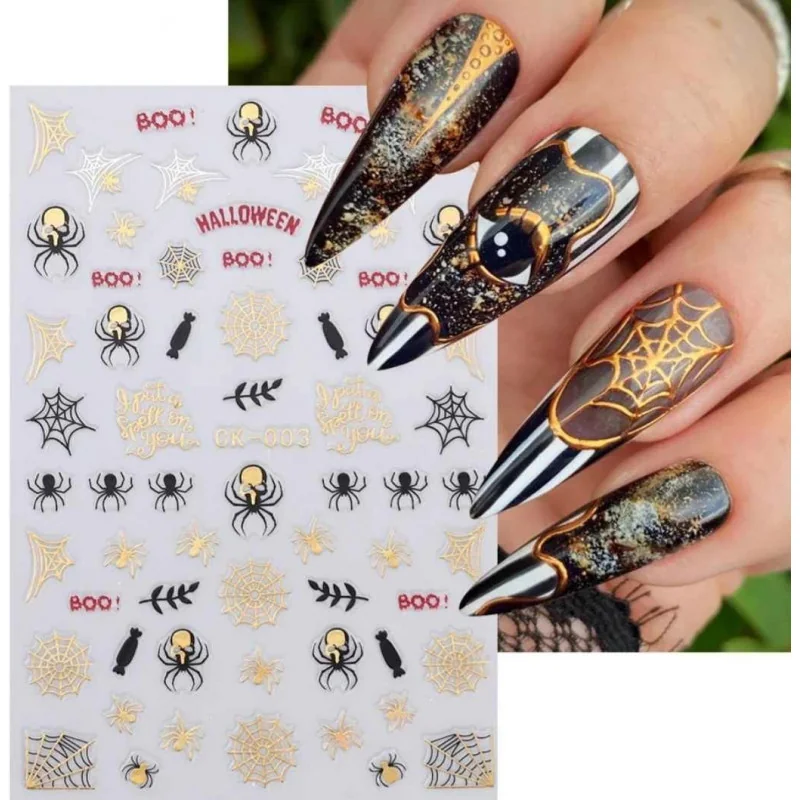 CN nails - vsetkoprenechty.skNR. CK003 GOLD Halloween nálepky na nechty CN nails - vsetkoprenechty.skNR. CK003 GOLD Halloween nálepky na nechty
