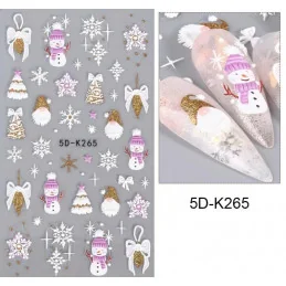 NR.5D-K265 Vianočné nálepky na nechty 5D