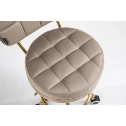 Kozmetická stolička Armani Velur Gold Cappucino