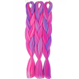 Kanekalon Melange Baby Pink - ružová neon - modrá - jasná fialová