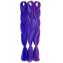 Kanekalon Melange Tmavo modrá - bledo modrá - fuksia