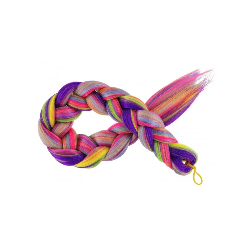 Kanekalon Melange Neon fialová - neon ružová - neon žltá - bledo modrá