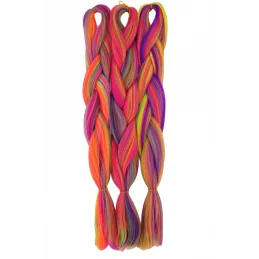 Kanekalon Melange Neon fialová - neon ružová - neon žltá - bledo modrá