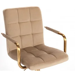 Pracovná stolička na kolieskach Lili Gold Velur Cappuccino