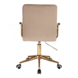 Pracovná stolička na kolieskach Lili Gold Velur Cappuccino