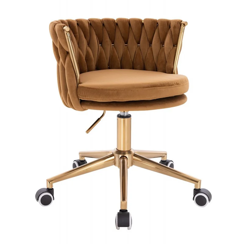 Otočná stolička na kolieskach Baroko Velur Med