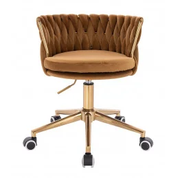 Otočná stolička na kolieskach Baroko Velur Med