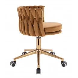 Otočná stolička na kolieskach Baroko Velur Med