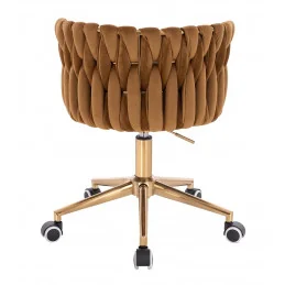 Otočná stolička na kolieskach Baroko Velur Med