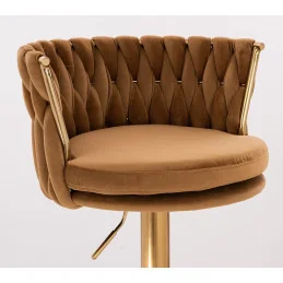 Otočná stolička na kolieskach Baroko Velur Med