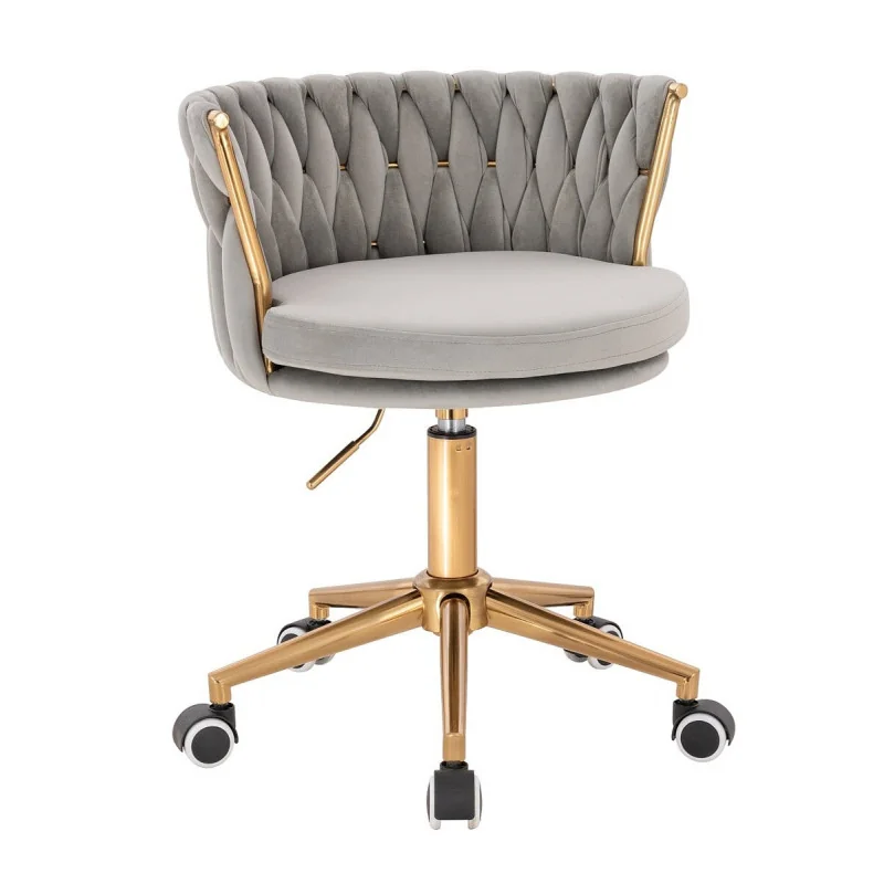 Otočná stolička na kolieskach Baroko Velur Silver