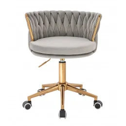 Otočná stolička na kolieskach Baroko Velur Silver