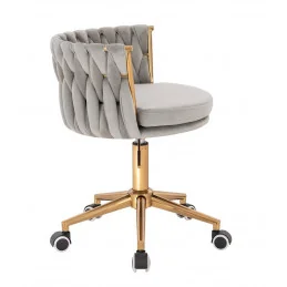Otočná stolička na kolieskach Baroko Velur Silver