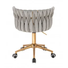 Otočná stolička na kolieskach Baroko Velur Silver