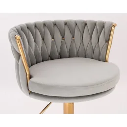 Otočná stolička na kolieskach Baroko Velur Silver
