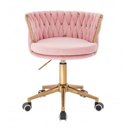 Otočná stolička na kolieskach Baroko Velur Puder