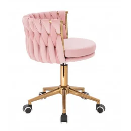 Otočná stolička na kolieskach Baroko Velur Puder