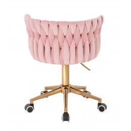 Otočná stolička na kolieskach Baroko Velur Puder