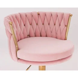 Otočná stolička na kolieskach Baroko Velur Puder