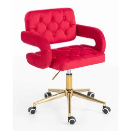 Kozmetická stolička Melisa velur Gold Fuksia