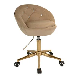 Stolička Caramela Velur Gold Black