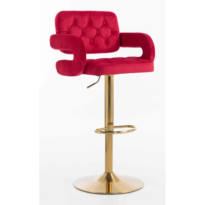 Barová stolička Melisa Gold Velur Fuksia