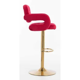 Barová stolička Melisa Gold Velur Fuksia
