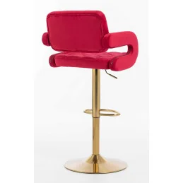 Barová stolička Melisa Gold Velur Fuksia