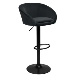 Barová stolička Velur Morgan Mat Silver