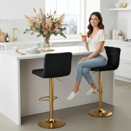 Barová stolička Agáta Gold Grafit