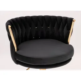 Barová otočná stolička Baroko velur Čierne more
