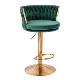 Barová otočná stolička Baroko velur Med