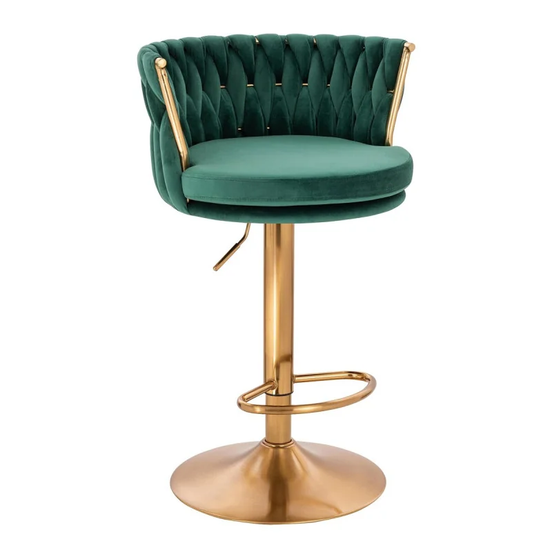 Barová otočná stolička Baroko velur Med