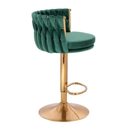 Barová otočná stolička Baroko velur Med