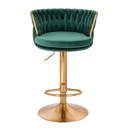 Barová otočná stolička Baroko velur Med