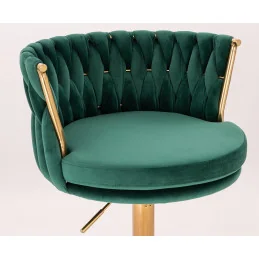 Barová otočná stolička Baroko velur Med