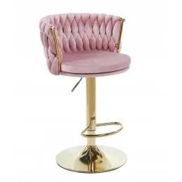 Barová otočná stolička Baroko velur Puder