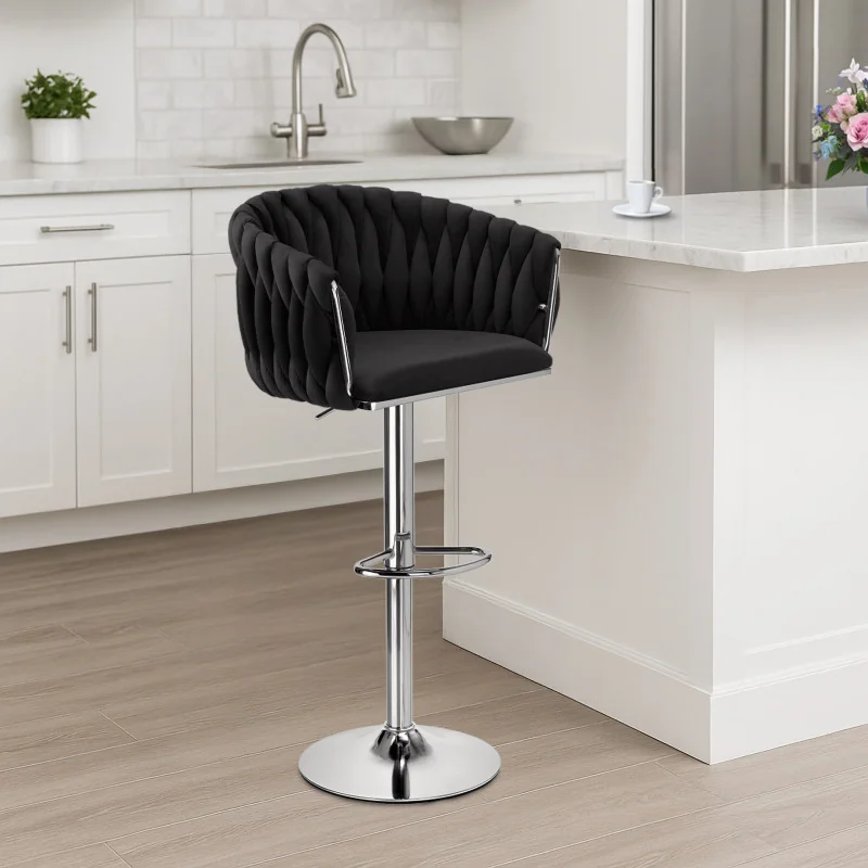 Barová stolička Melisa II. Chrom Velur Med