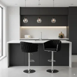 Barová stolička Melisa II. Chrom Velur Med