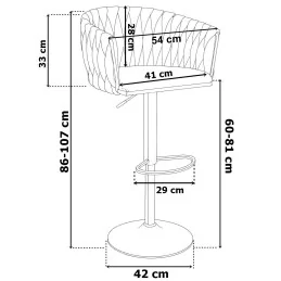 Barová stolička Melisa II. Chrom Velur Med