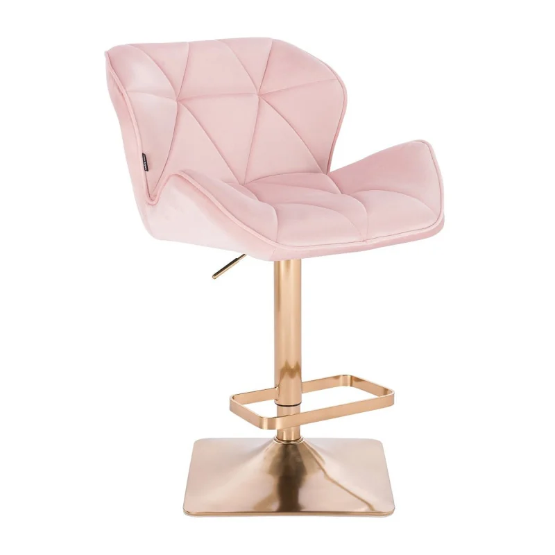 Barová stolička Detail Velur Med Gold Kvadrat