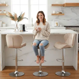 Barová stolička Melisa Gold Velur yellow