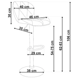 Barová stolička Melisa Gold Velur yellow