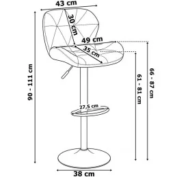 Barová stolička Marina Velur Gold Crystal Čierne more