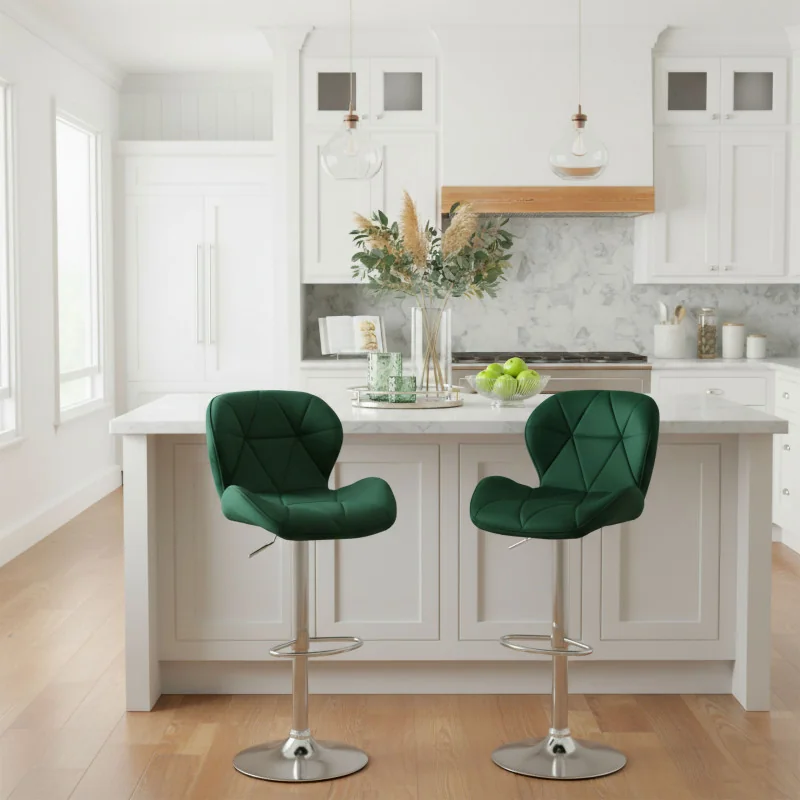 Barová stolička Melisa Gold Velur Puder